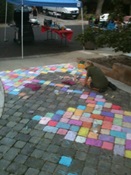 Neighborhood block party! Kids decide to enhance my driveway. So cool. Sadly it has since washed away.